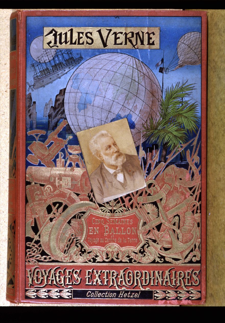 Cov. Jules Verne „Extraordinary Voyages: Five Weeks in Balloon and Voyage to the Center of the Earth” című könyvének része, szerk. Hetzel alkotó: Unknown artist
