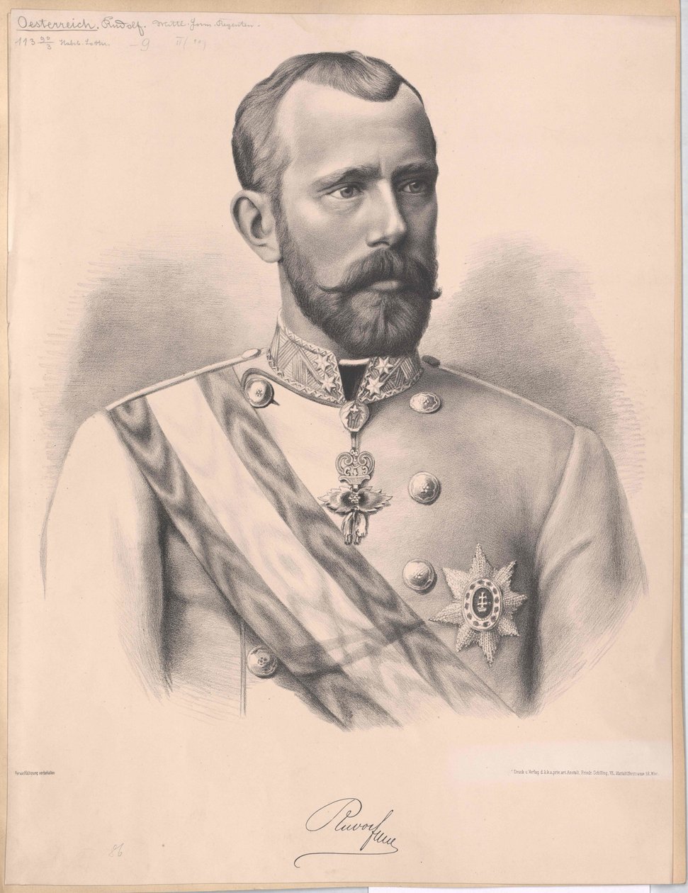 Rudolf osztrák trónörökös (nyomtatás) alkotó: Unknown artist