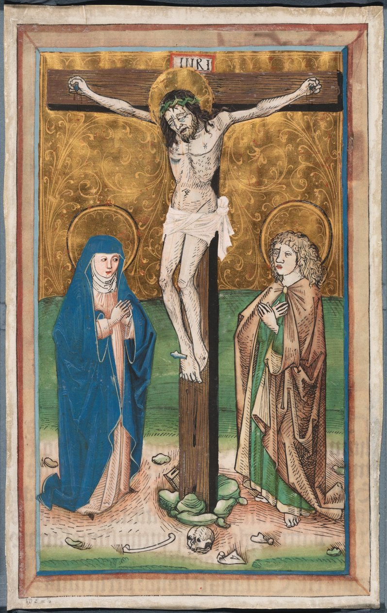 Keresztre feszítés Szűz Máriával és Szent Jánossal (recto); Szent Sebald az adományozókkal Paul Volkmayrrel és Sebald Schreyerrel (verso) alkotó: Unknown artist