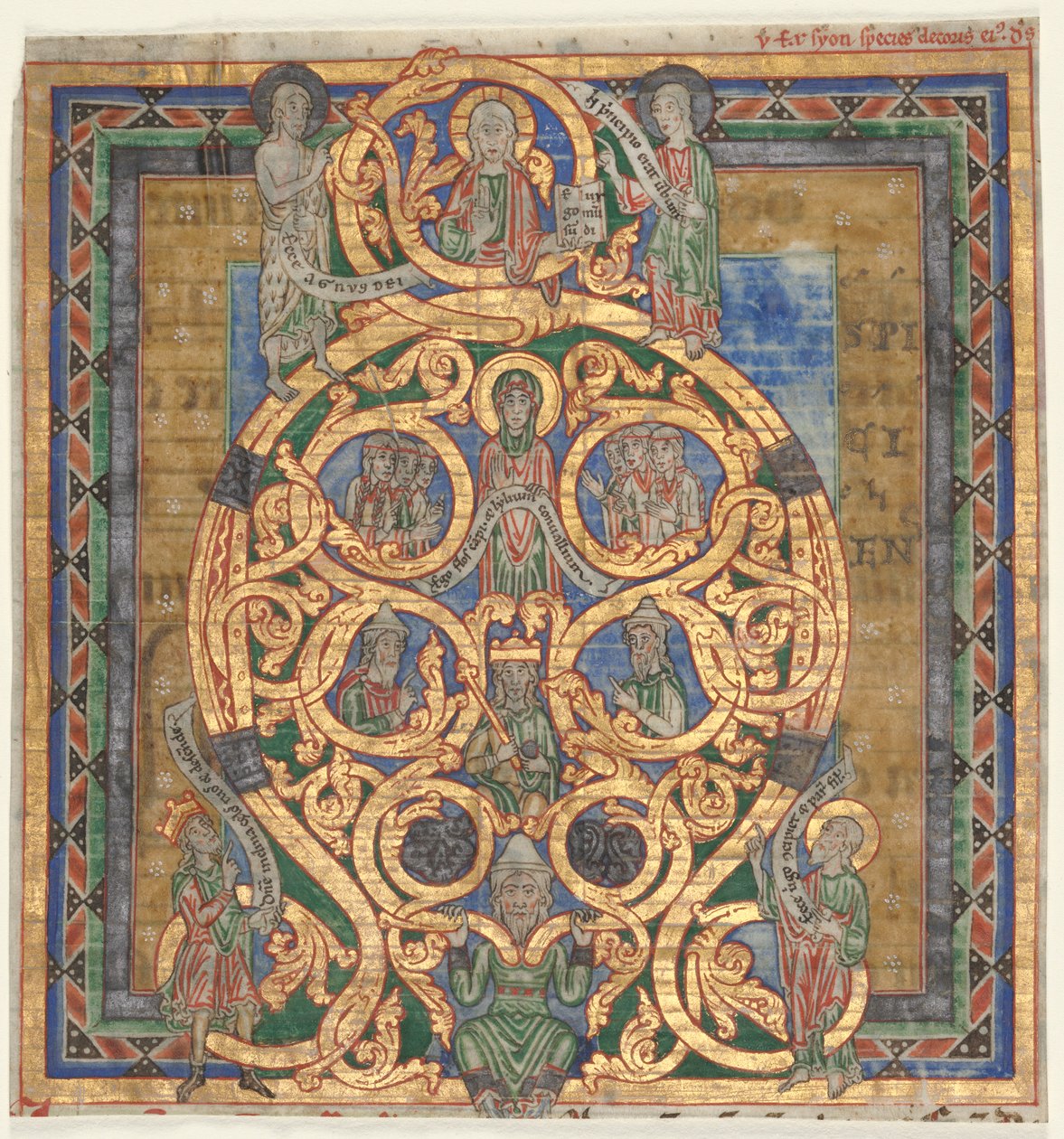 Vágás egy antifóniából: Initial A[spiciens a longe]: Jesse fája alkotó: Unknown artist