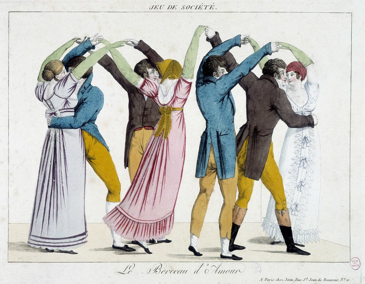 „A szerelem bölcsője” című táncmozgalom, 19. század eleje alkotó: Unknown artist