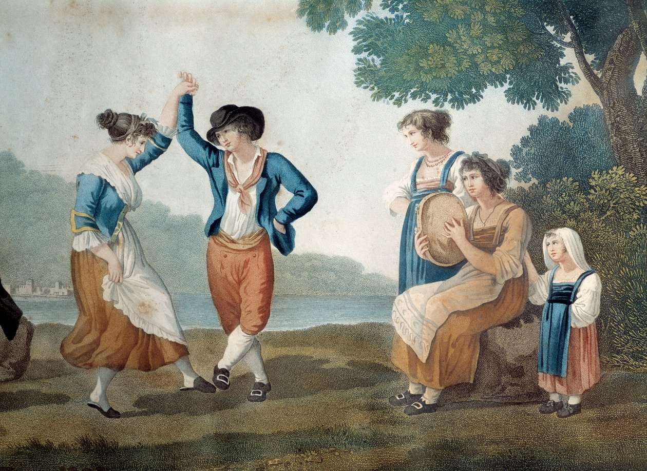 Táncosok a Róma melletti Frascatiban, Olaszország Névtelen festmény alkotó: Unknown artist