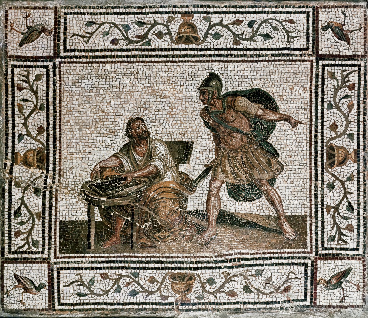 A szirakúzai Arkhimédész halála (mozaik alkotó: Unknown artist
