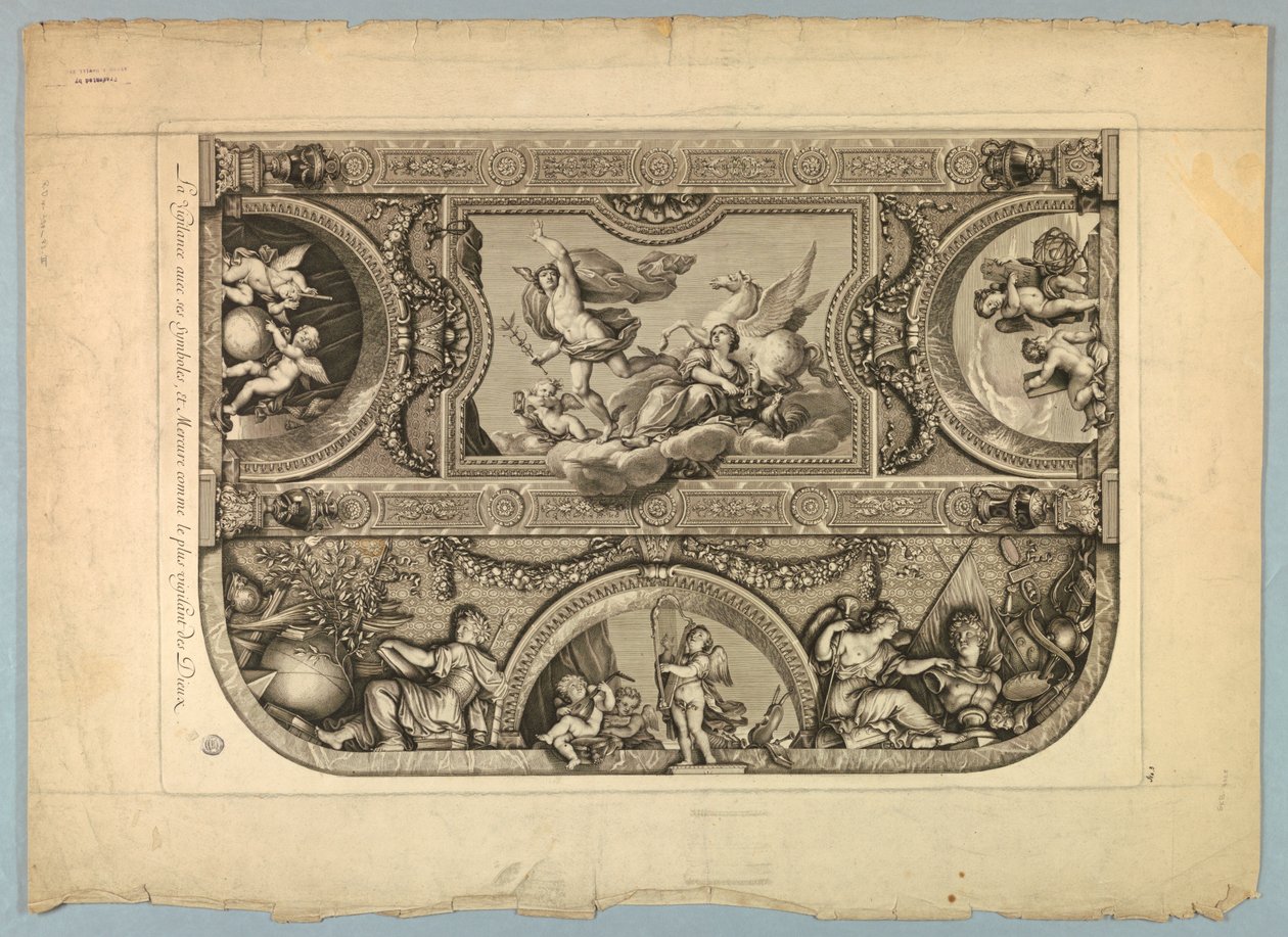 LeBrun és Mignard kitüntetései a Versailles-i palotában alkotó: Unknown artist