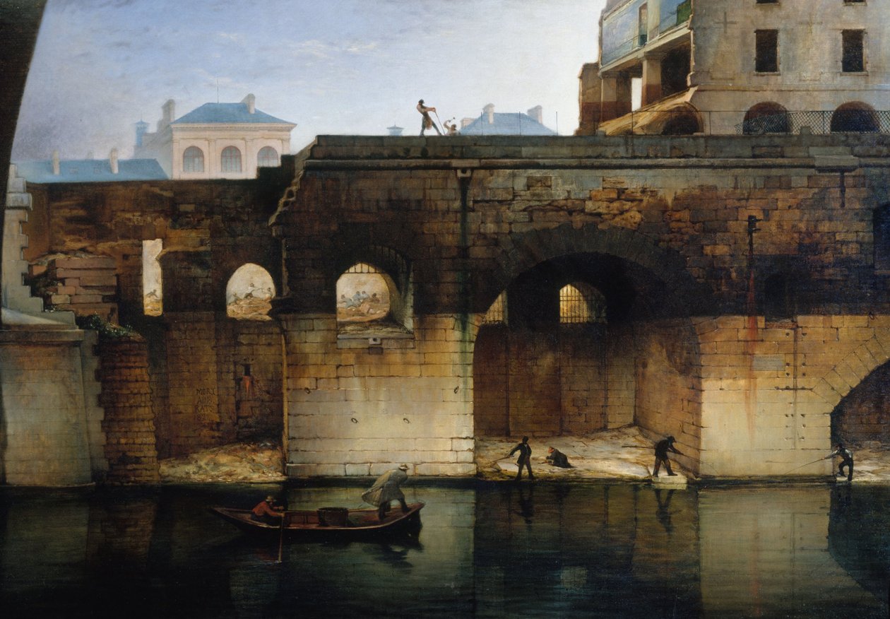 A régi Hôtel-Dieu lebontása; a "cagnards", 1878-ban (olaj, vászon) alkotó: Unknown artist