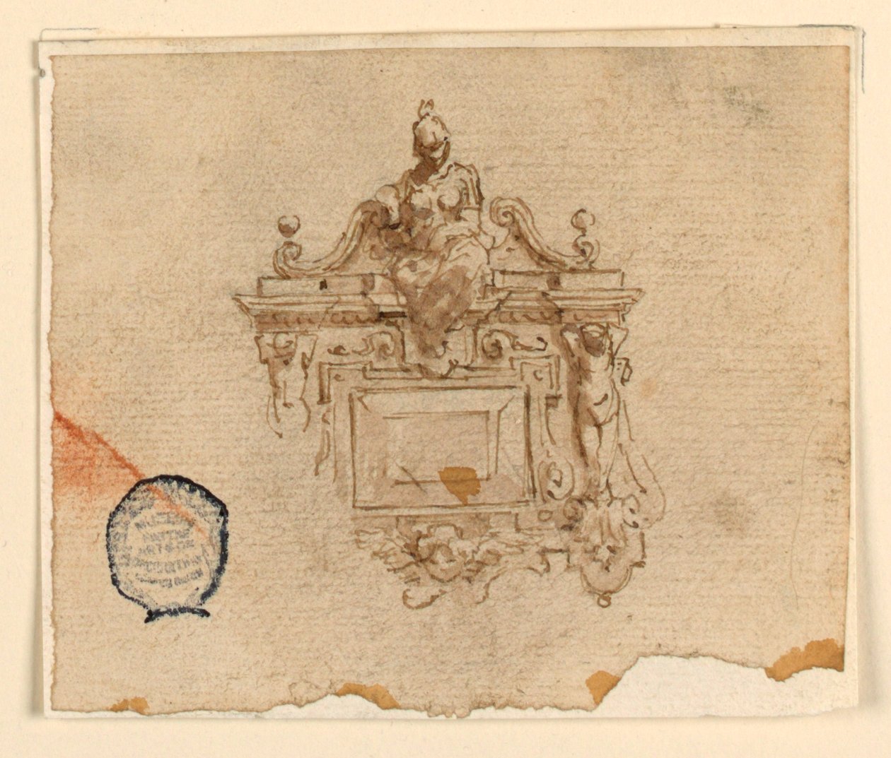 Tervezés medálhoz sisakos nővel alkotó: Unknown artist