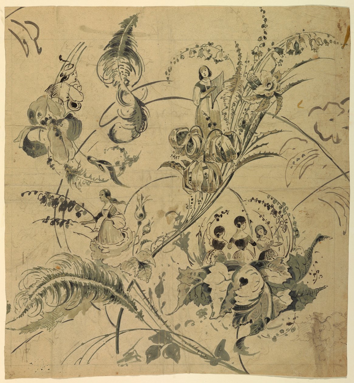 Textil vagy tapéta kialakítása alkotó: Unknown artist