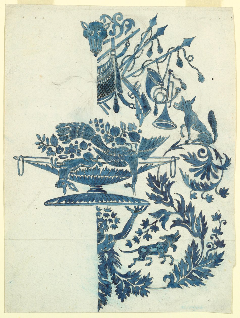 Tervezés egy selyem damaszthoz alkotó: Unknown artist