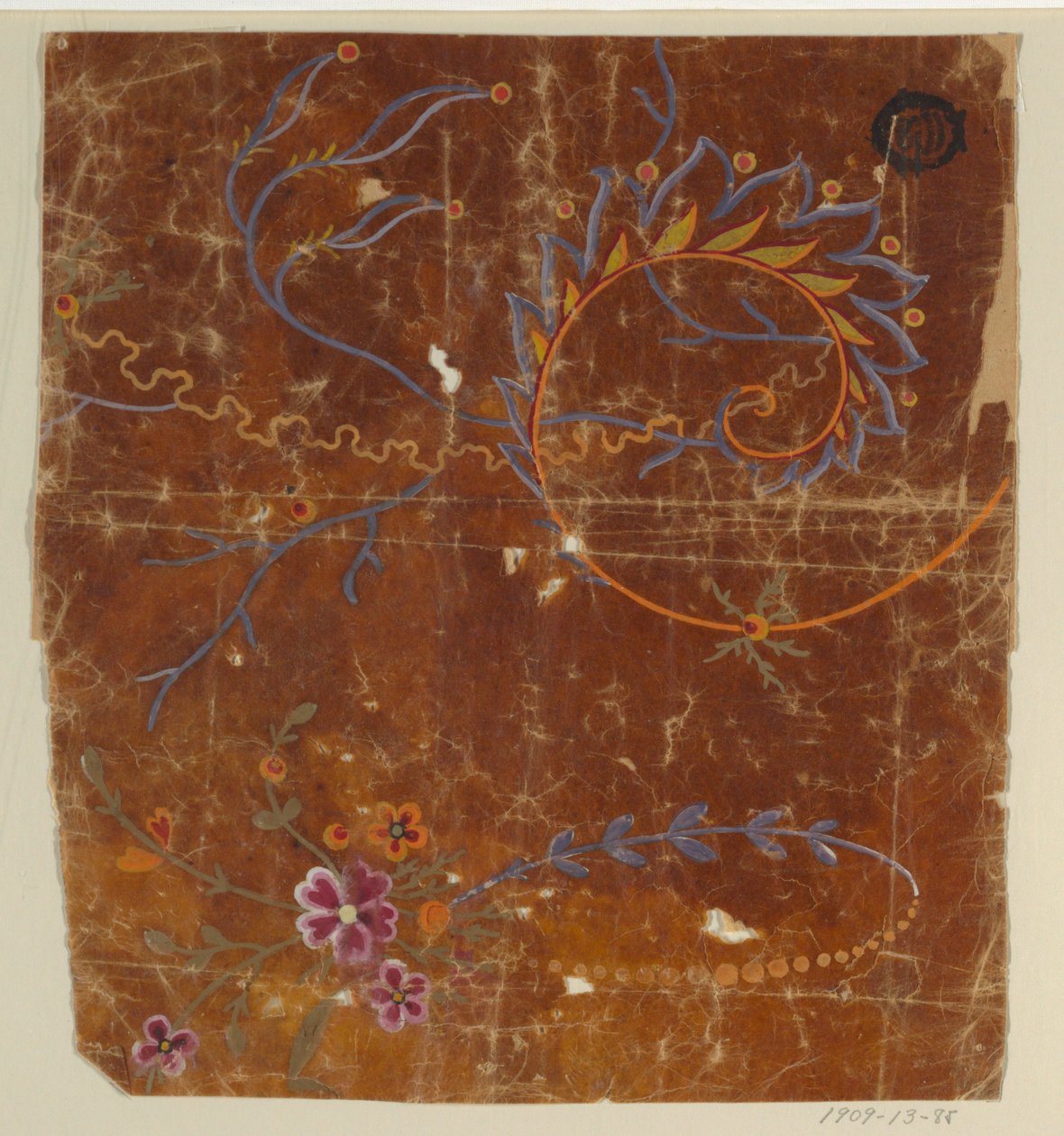 Tervezés szőtt szövethez, töredék alkotó: Unknown artist