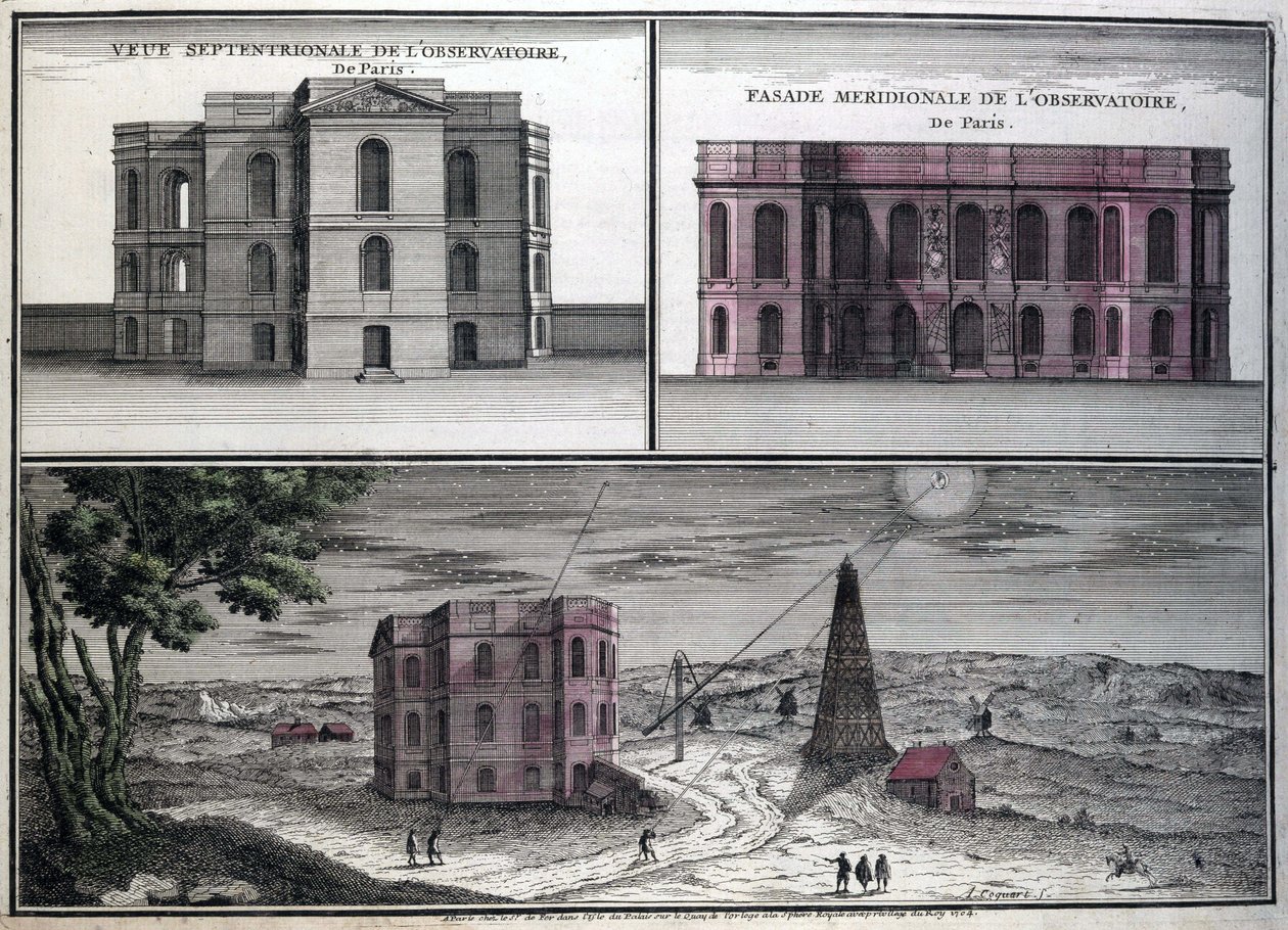 Különböző nézetek a párizsi csillagvizsgálóról 1700-ban. alkotó: Unknown artist