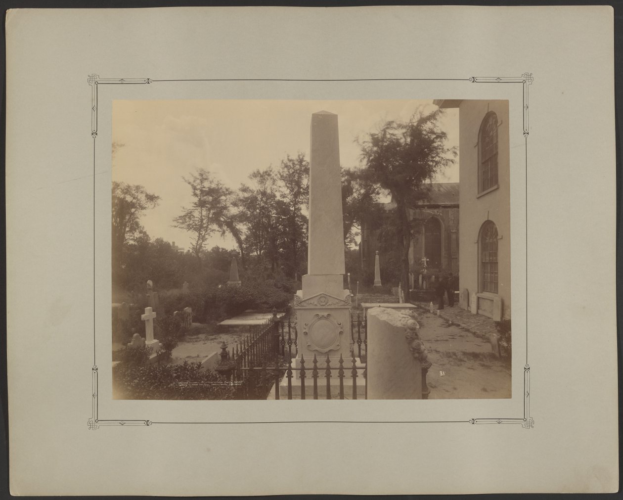 Elmozdult emlékmű, Szent János evangélikus templom, Archdale Street a Clifford és a King között, délre néz, Charleston alkotó: Unknown artist
