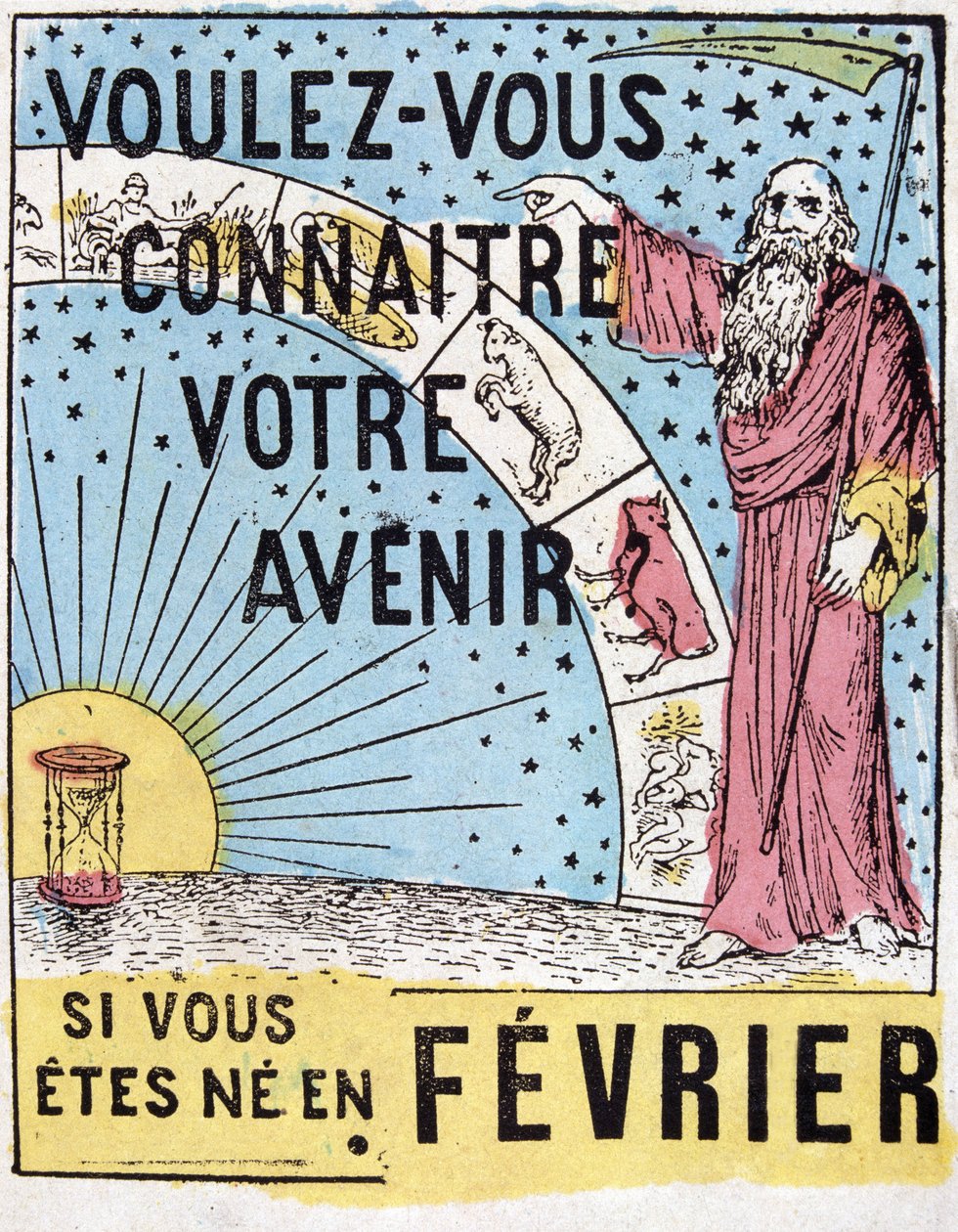 Szeretnéd tudni a jövődet? : Nostradamus. századi asztrológiai reklámcímke alkotó: Unknown artist