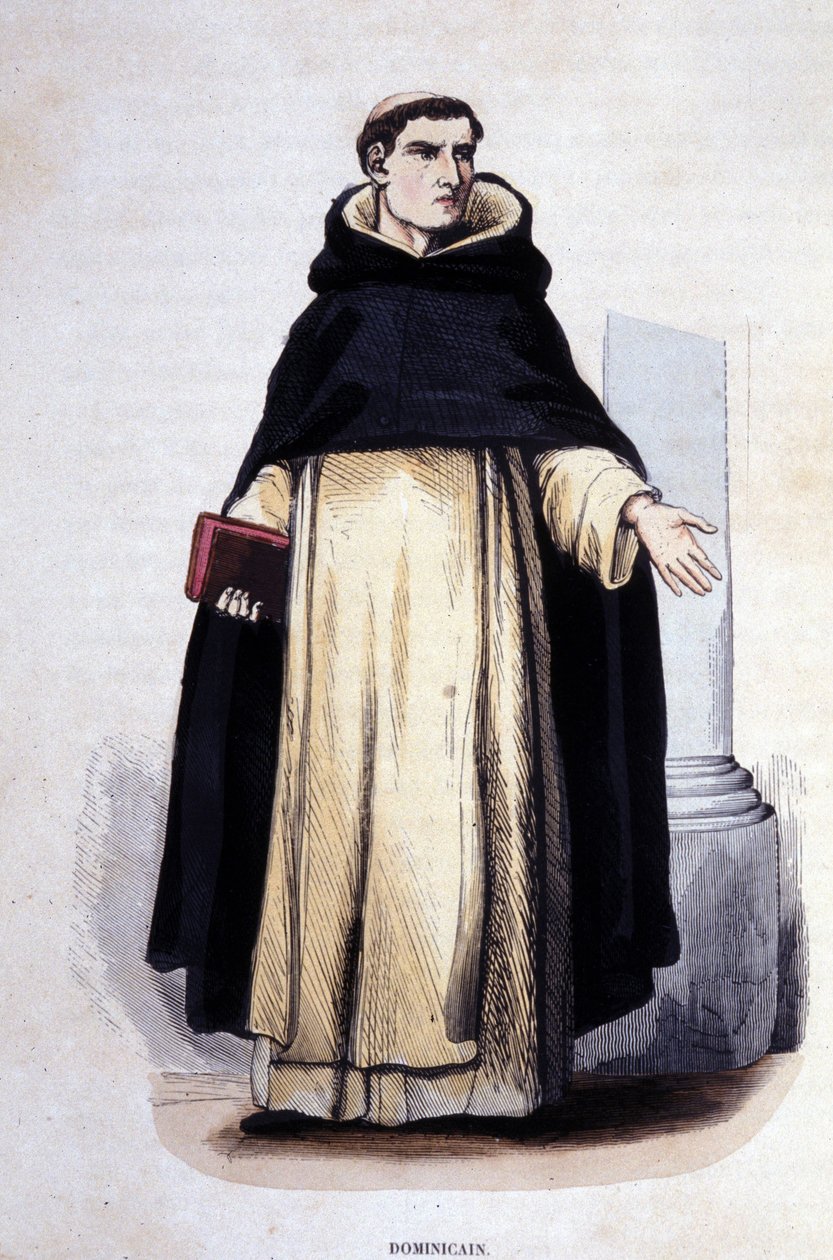 Dominikánus. Metszet egy vallási rendekről szóló albumból, Párizs alkotó: Unknown artist