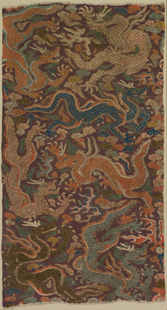 Lángoló gyöngyöket kergető sárkányok alkotó: Unknown artist