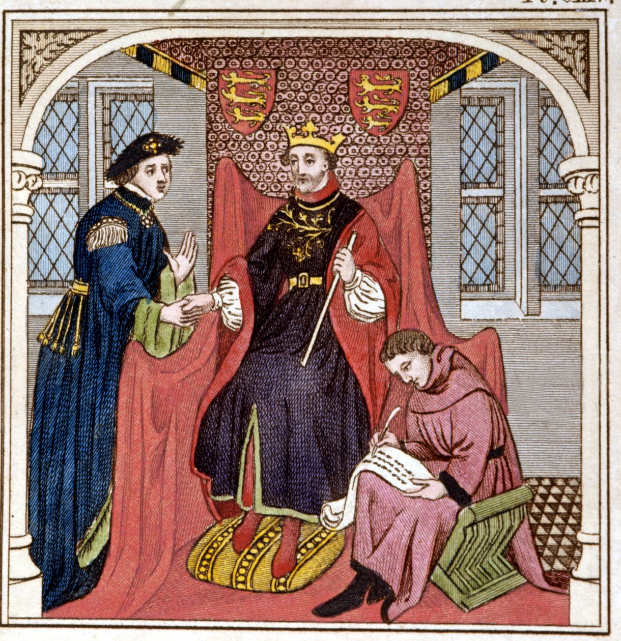 III. Edward (1312-1377) megkapta Guy flandriai grófot. Metszet a 18. század végéről. Bibl. di Brera, Milánó. alkotó: Unknown artist