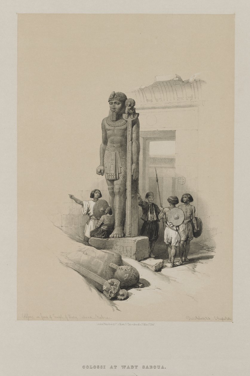 Egyiptom és Núbia, II. kötet: Kolosszus a Wady Saboua-i templom előtt, Núbia alkotó: Unknown artist