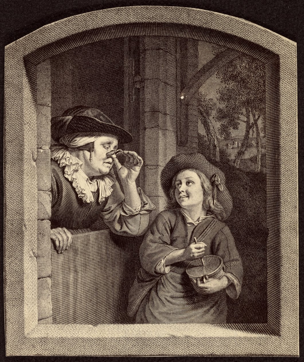[Öregasszony és fiú metszete] alkotó: Unknown artist