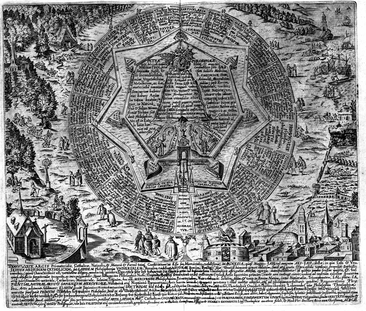 Az "Örök Bölcsesség Amfiteátruma" metszet. (Az örök bölcsesség amfiteátruma) [Hamburg: s.n. alkotó: Unknown artist