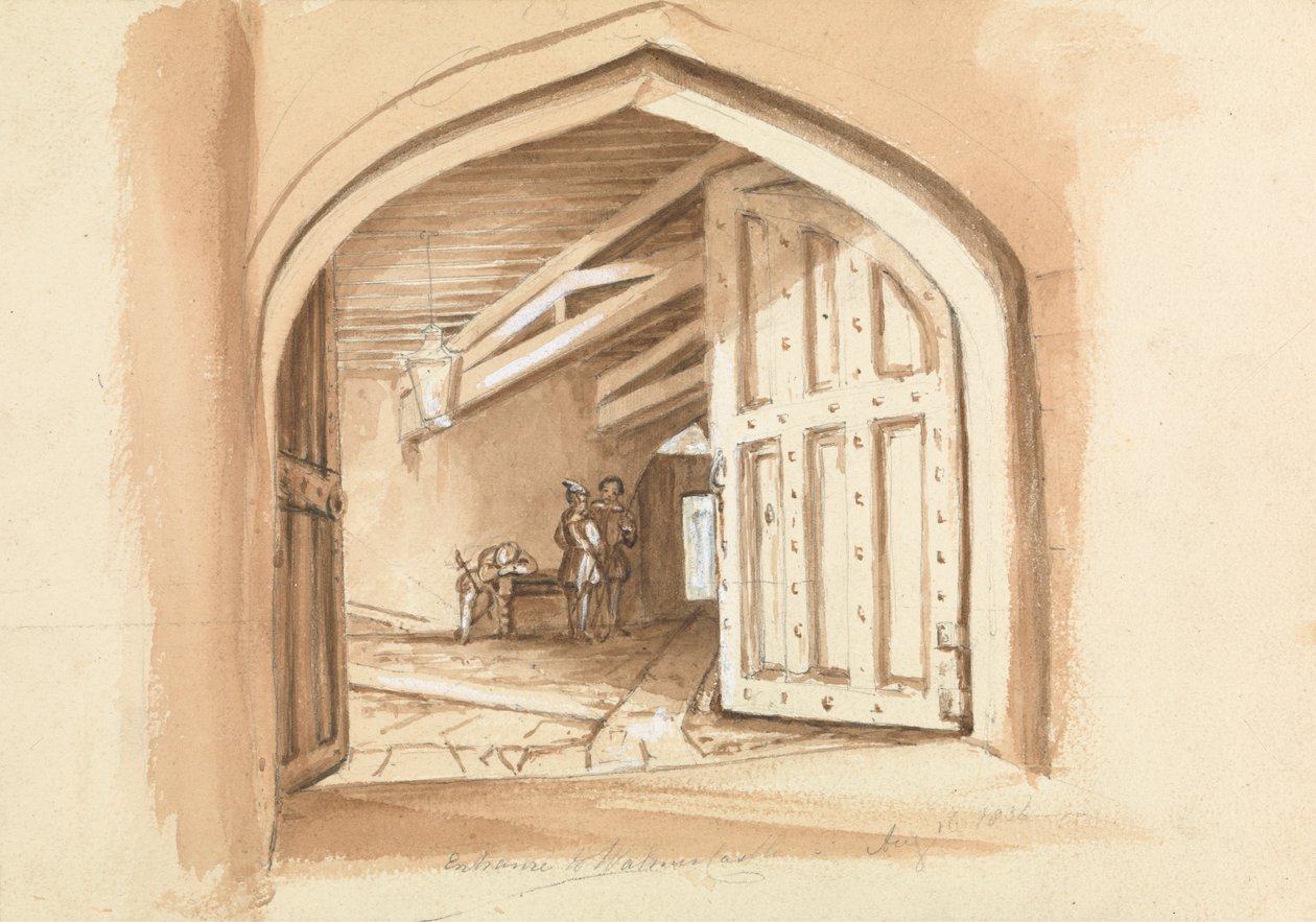 A Walmer kastély bejárata; ajtók vázlatai alkotó: Unknown artist