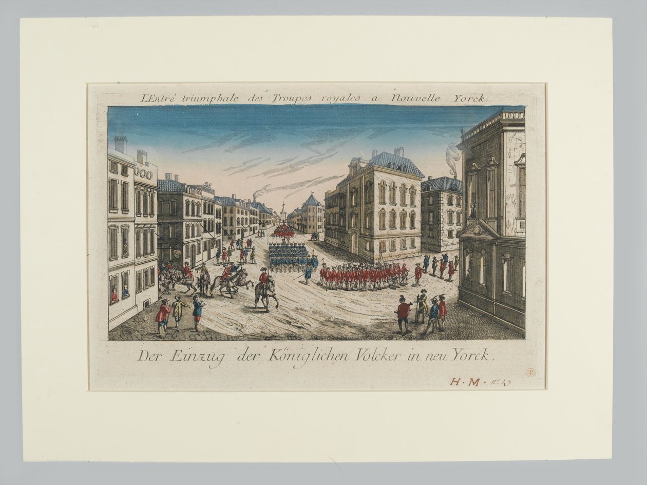 A királyi csapatok belépése New Yorkba alkotó: Unknown artist