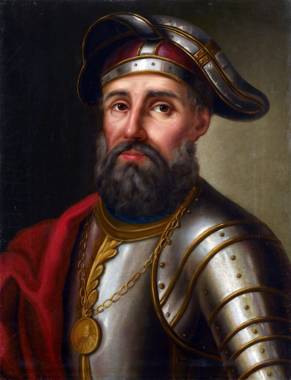 Ermak Timofejevics - A kozák vezérének, Szibéria hódítójának portréja, Jermak Timofejevics (1540-1585), névtelen. Olajfestmény alkotó: Unknown artist
