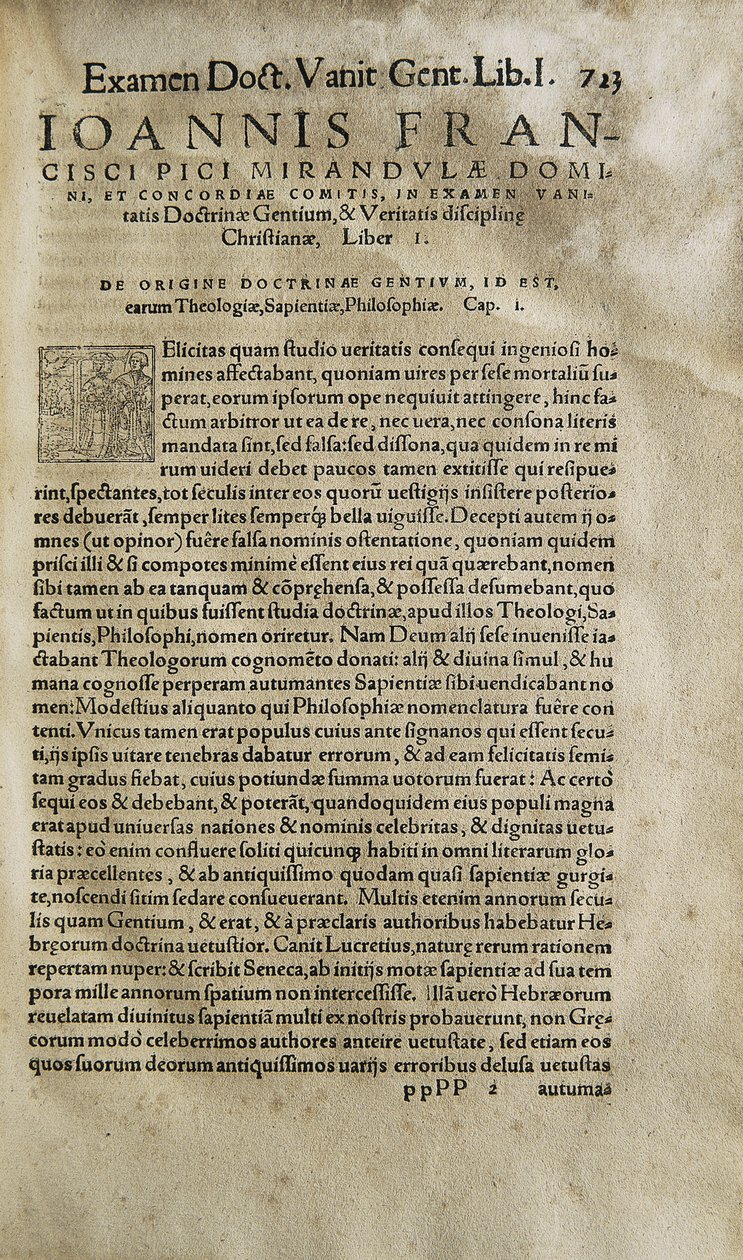 Examination vanitatis doctrinae gentium et veritatis christianae disciplinae by Pico della Mirandola (nyomtatás) alkotó: Unknown artist