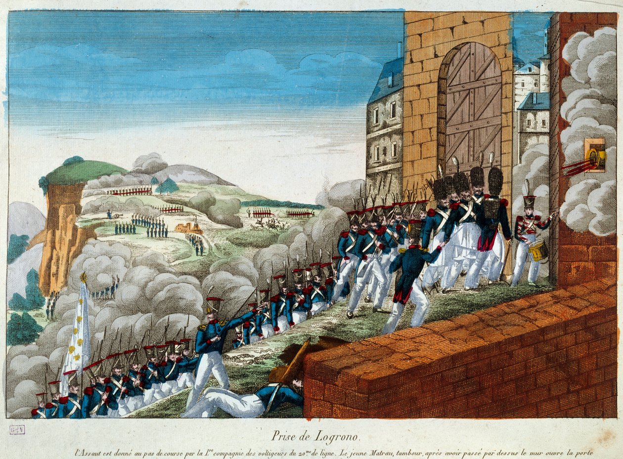 Expedíció Spanyolországból (1823-1829): Logrono elfoglalása. 1823 Párizs, az Armee msuee alkotó: Unknown artist