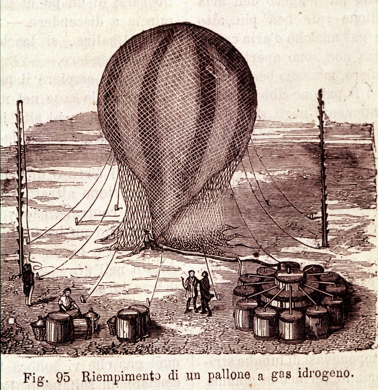 Hidrogéngáz-lombik töltési művelete. alkotó: Unknown artist
