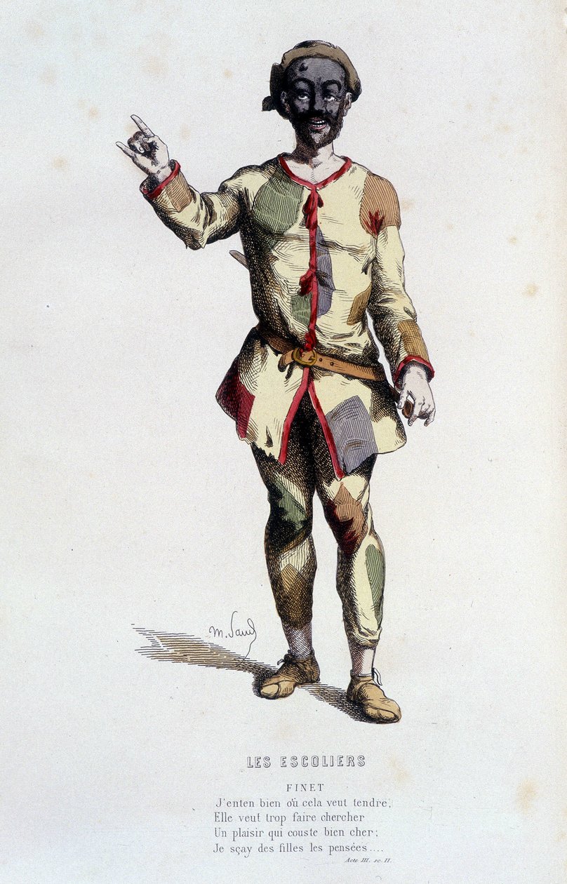 Finet a „les escolliers”-ben (François Perrin 1533-1606), Edouard Fournier „”francia színházában a 16. és 17. században Moliere előtt”. alkotó: Unknown artist
