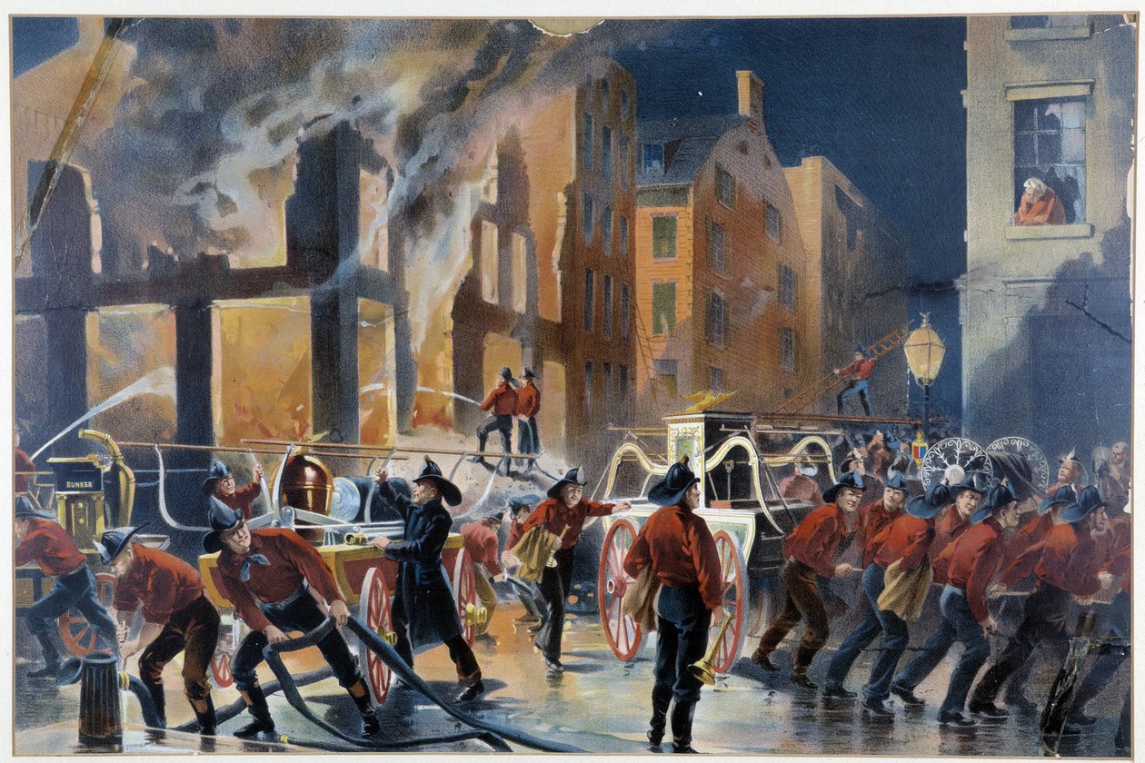 Tűz és tűzoltók New Yorkban alkotó: Unknown artist