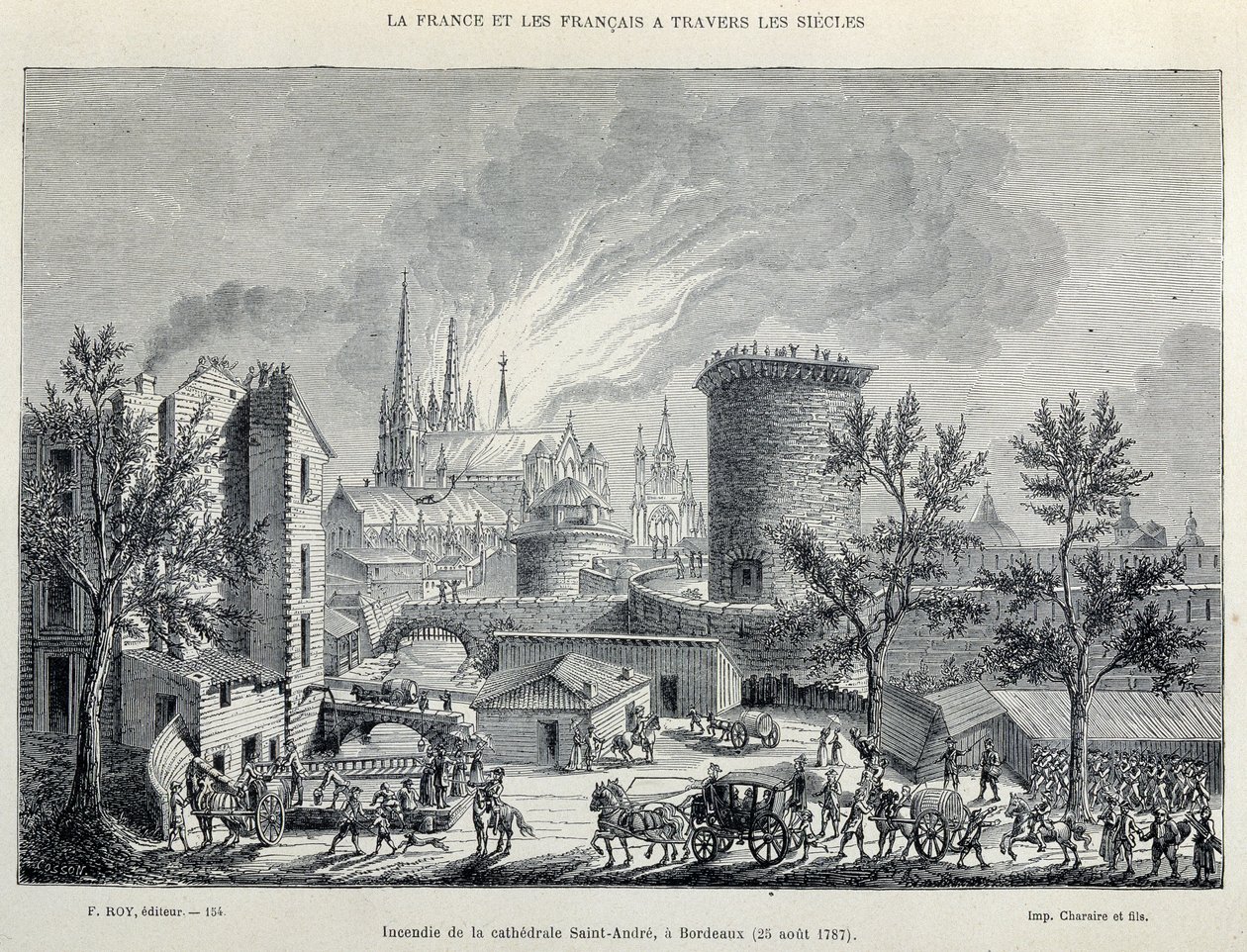 A Bordeaux-i Szent André székesegyház tüze, augusztus 25 alkotó: Unknown artist