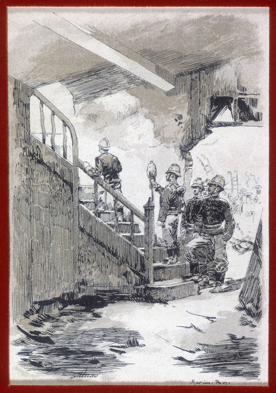 Tűzoltók: tűzfelismerés - grav., n.d. alkotó: Unknown artist