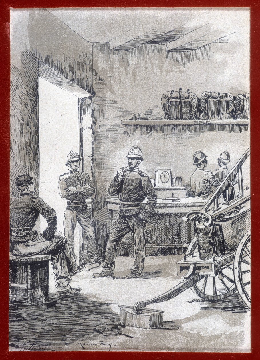 Tűzoltók egy laktanyában: városi posta - n.d alkotó: Unknown artist