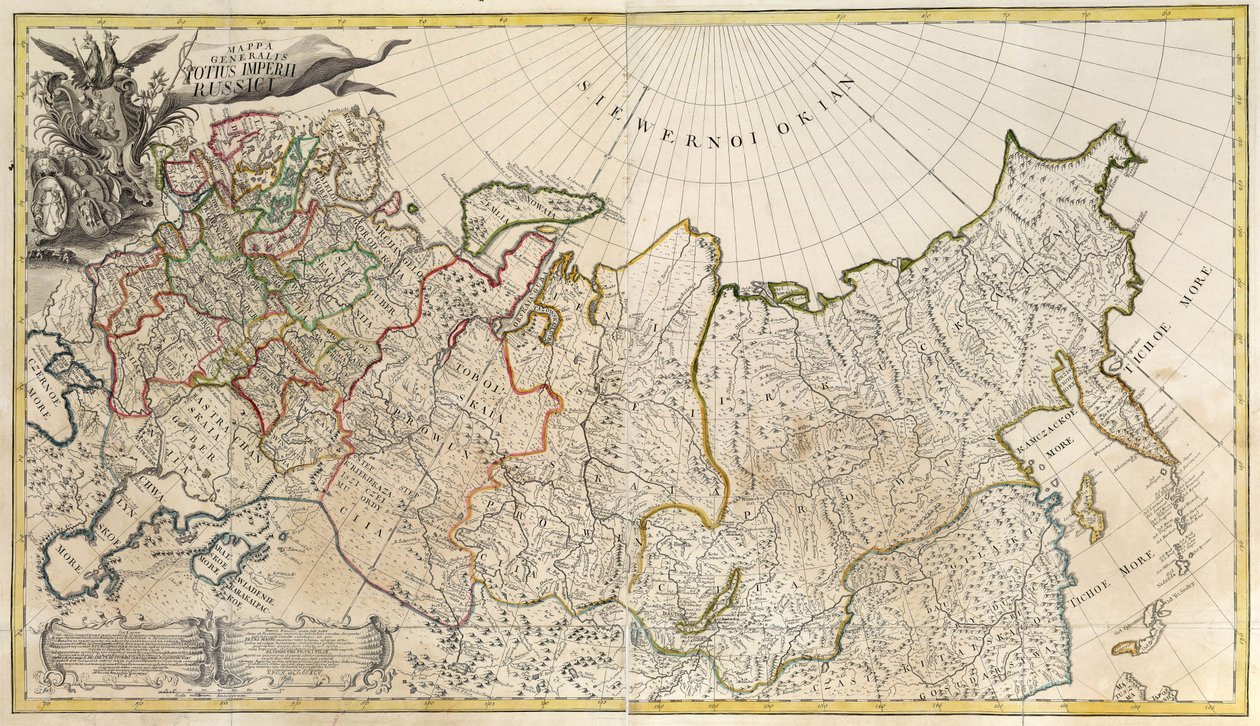 Az Orosz Birodalom első általános térképe - Névtelen mester - 1745 - Rézmetszet, akvarell - Tudományos Akadémia, Szentpétervár alkotó: Unknown artist