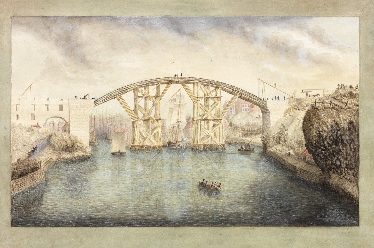 Az első sunderlandi híd építés alatt alkotó: Unknown artist