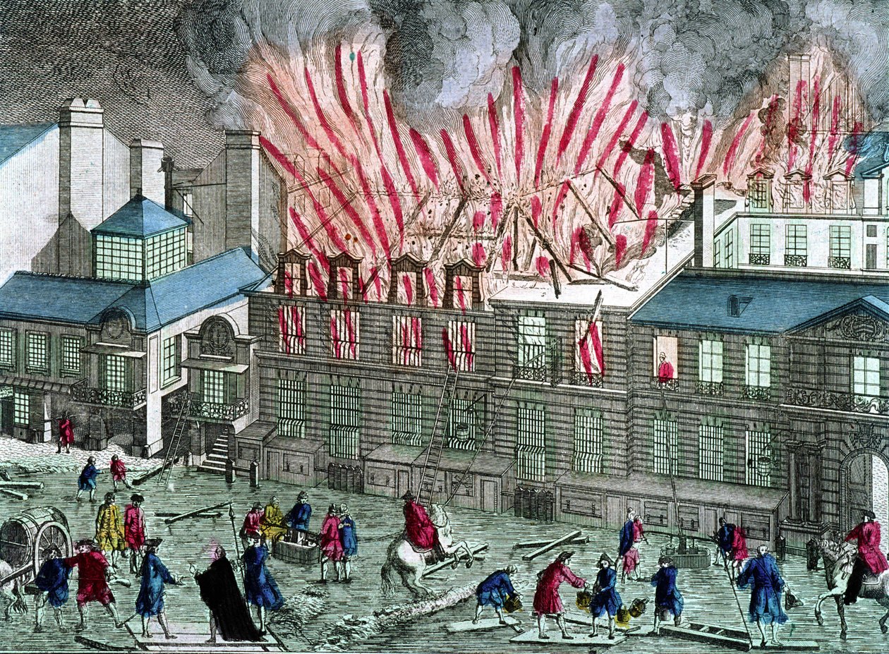 Az Opera du Palais Royal első tüze április 6-án alkotó: Unknown artist
