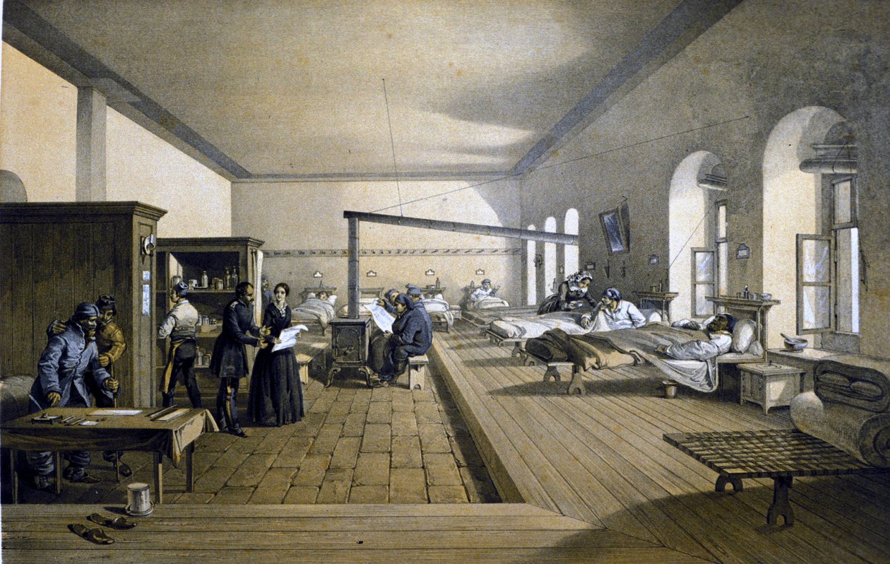Florence Nightingale (1820-1910) a törökországi Scutari Kórházban 1855 körül alkotó: Unknown artist