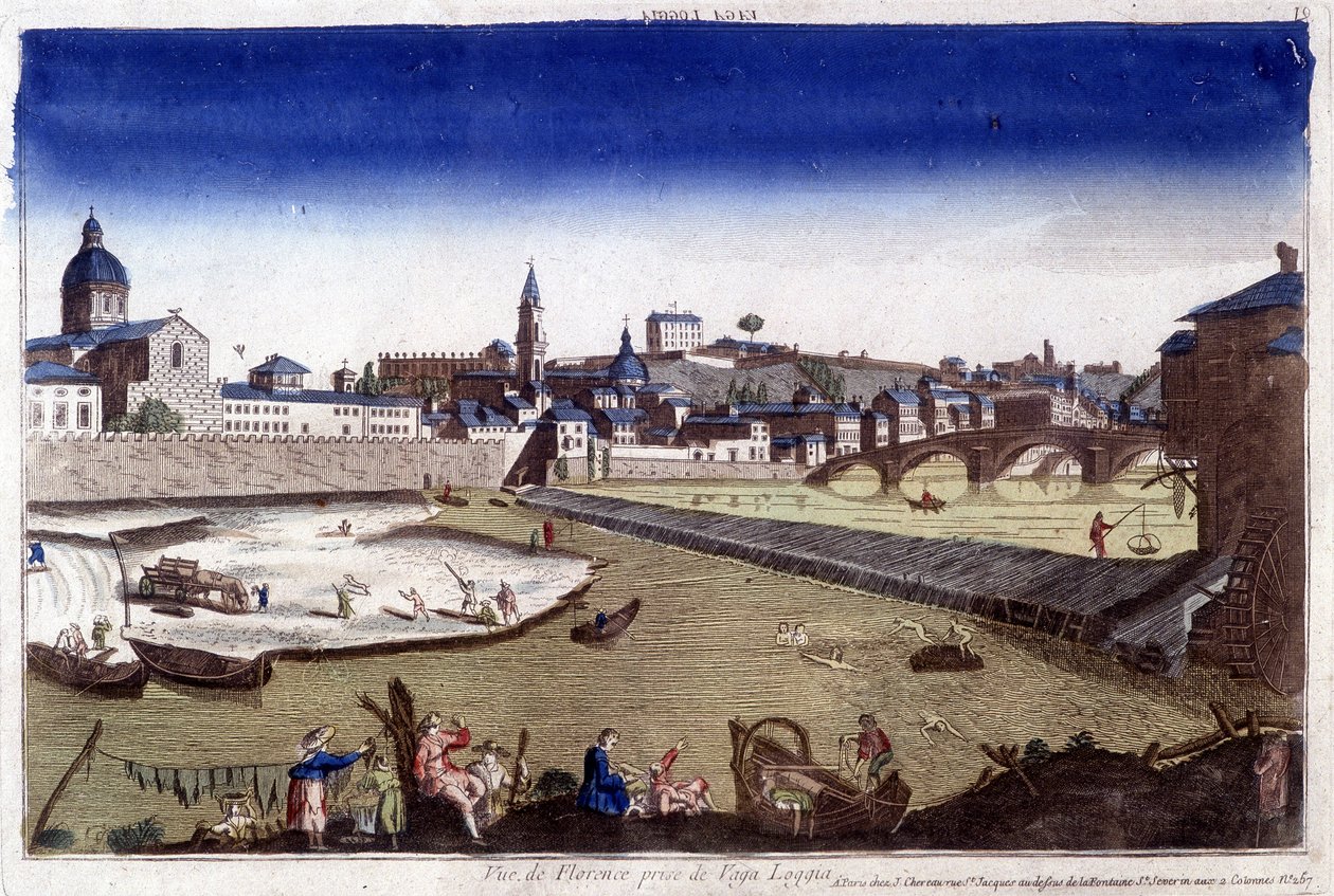 Firenze és az Arno folyó a 18. században. alkotó: Unknown artist