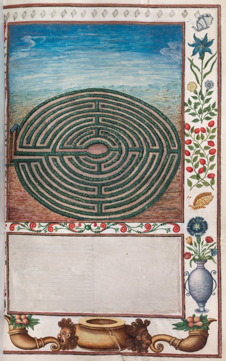 Florilegium: (15. oldal jobbra) labirintus kert alkotó: Unknown artist