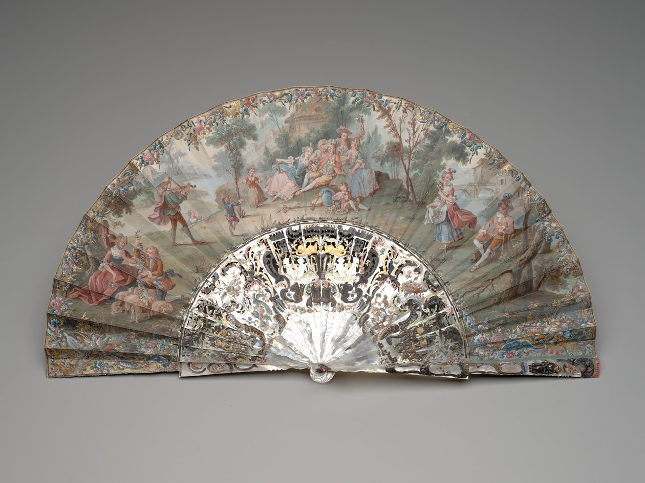 Összecsukható legyező pásztorjelenettel, 1740-50-es évek alkotó: Unknown artist
