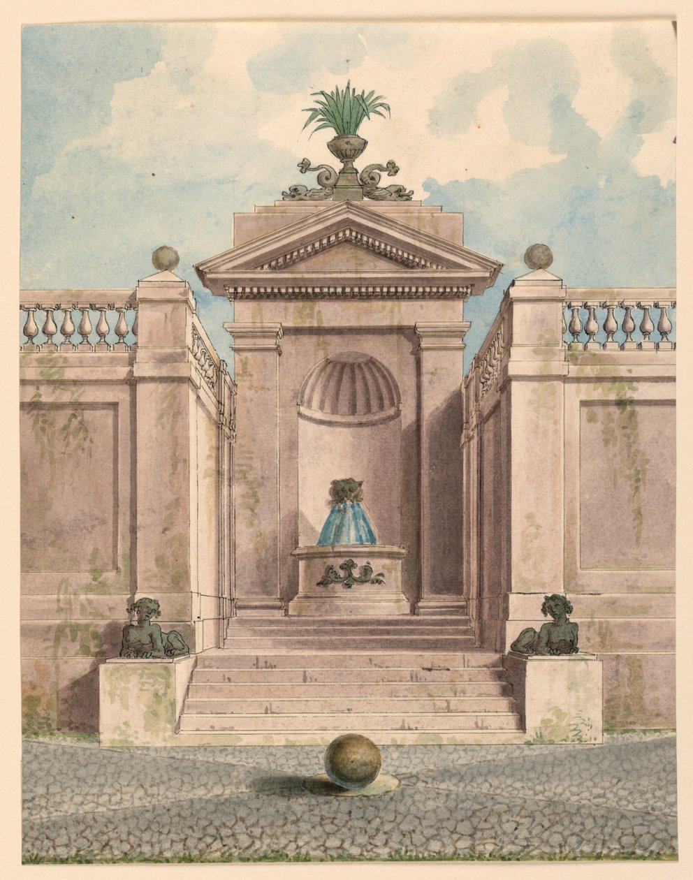 Szökőkút egy fülkében alkotó: Unknown artist