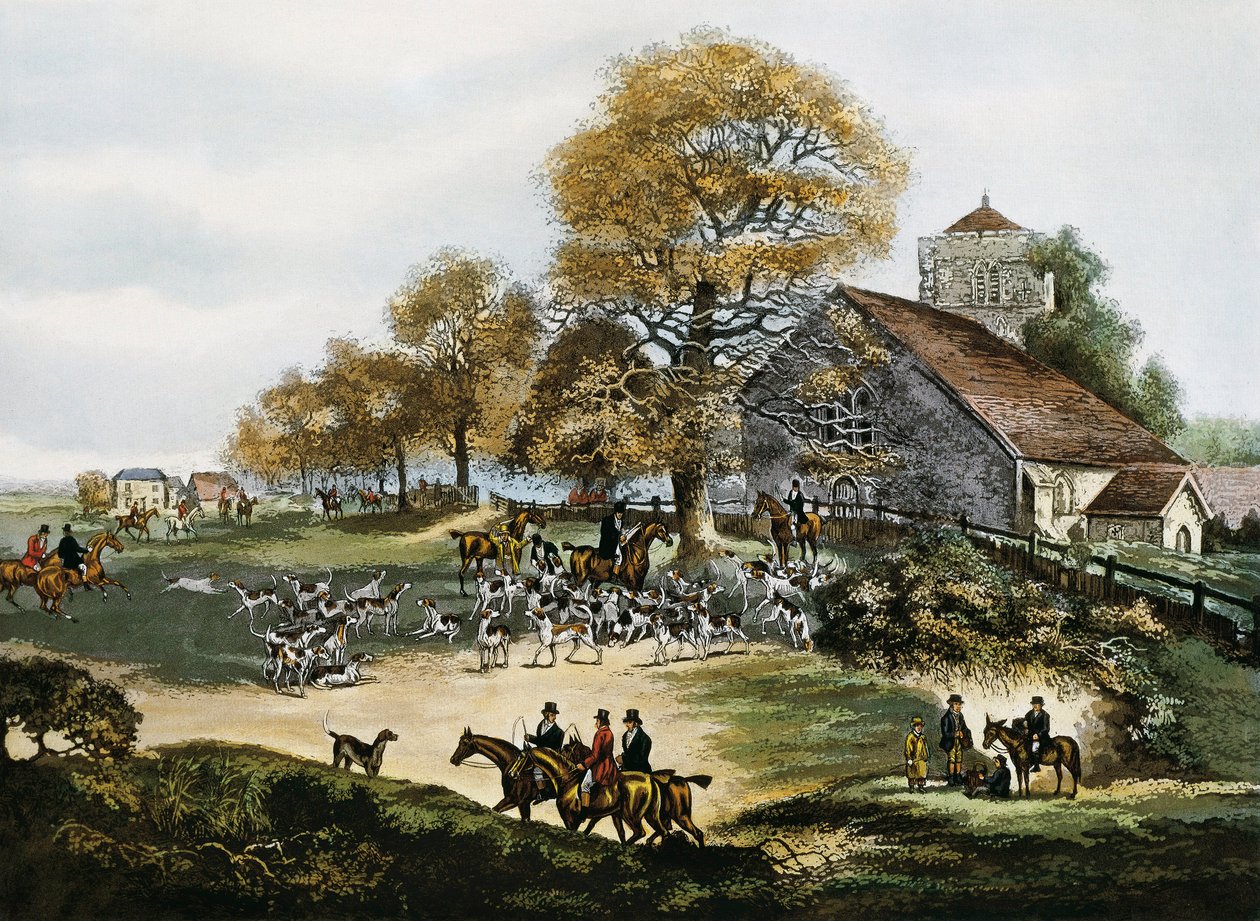 Rókavadászat Surreyben, Nagy-Britanniában alkotó: Unknown artist