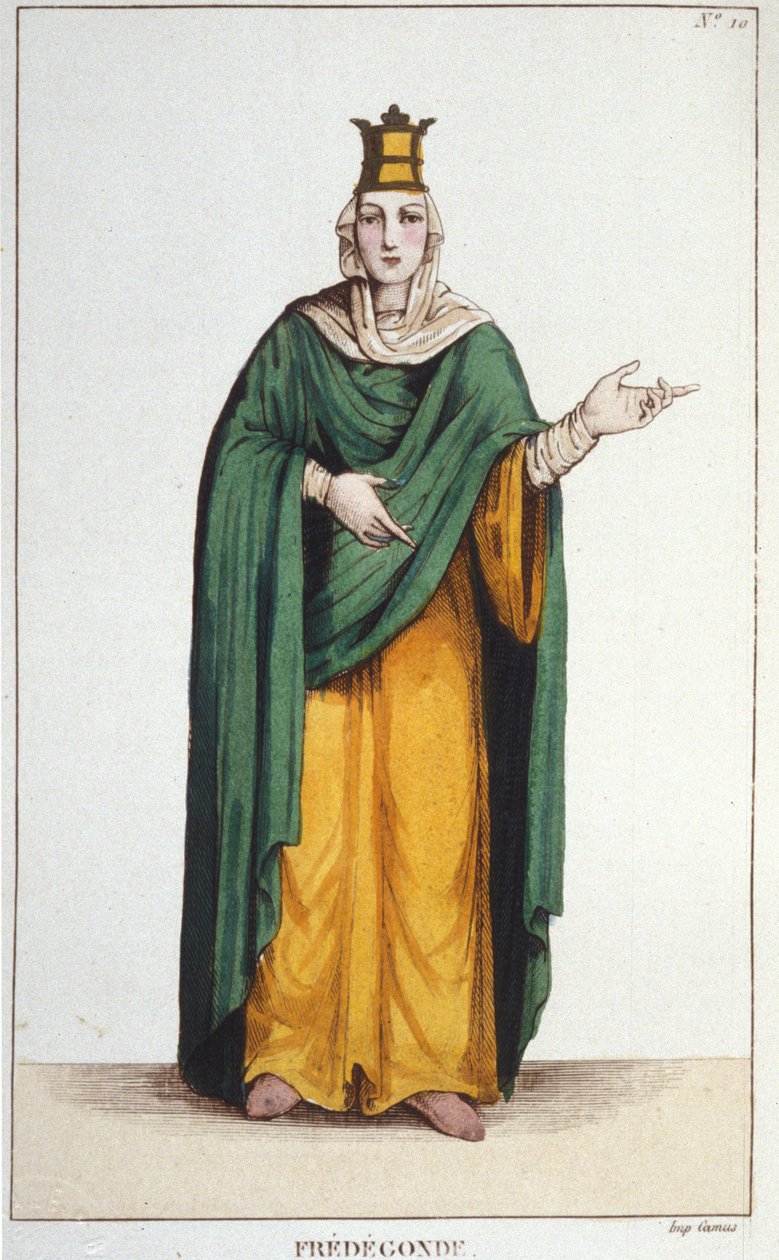 Frédegonde. Neustria királynője (545-597) 1830-as metszete alkotó: Unknown artist