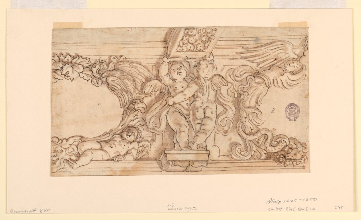 Frieze puttival és érmekkel alkotó: Unknown artist