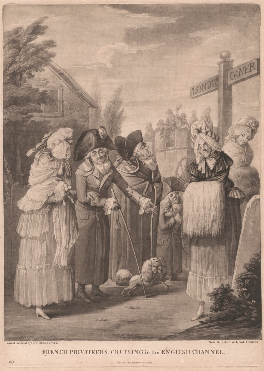 Francia közkatonák, cirkálnak a La Manche csatornán alkotó: Unknown artist