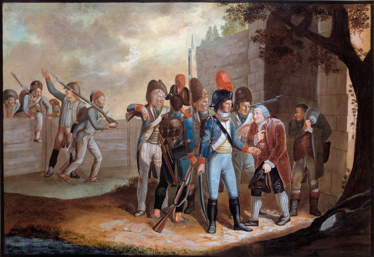 Francia forradalom: „” A franciák háborús járuléka Svájcban”” Névtelen festmény. 1798. Párizs, Musee de l