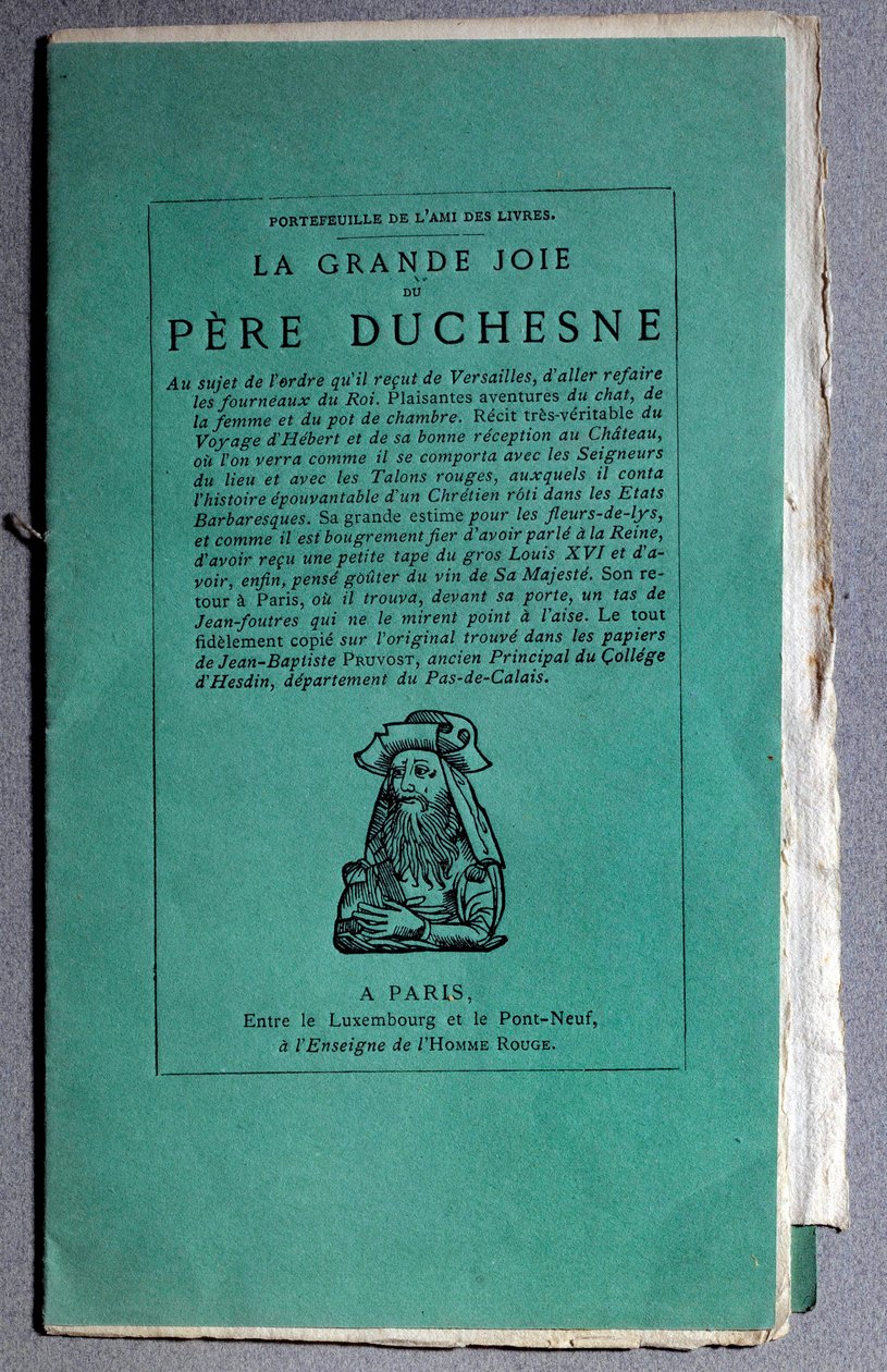 Francia forradalom: a „La grande joie du Pere Duchesne” borítója 1790 körül. Magángyűjtemény alkotó: Unknown artist