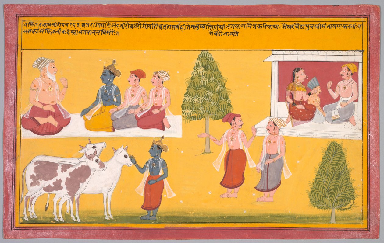 Krishna barátai, Folio 163 Visnu Puri Bhakti Ratnavalijából alkotó: Unknown artist