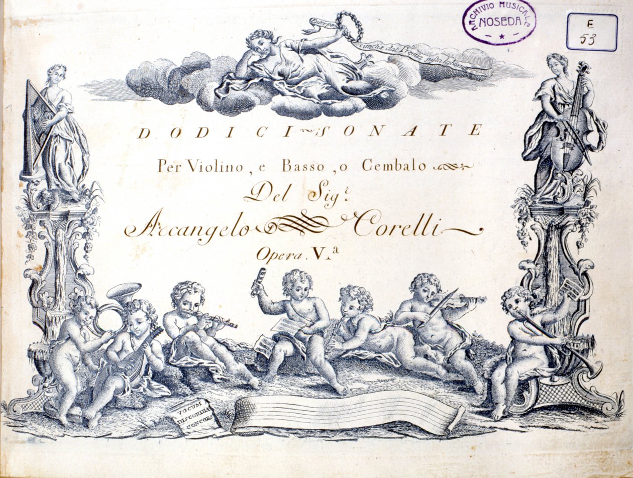 Arcangelo Corelli (1653 - 1713) 12 szonátájának előképe hegedűre, basszusgitárra és csembalóra. alkotó: Unknown artist