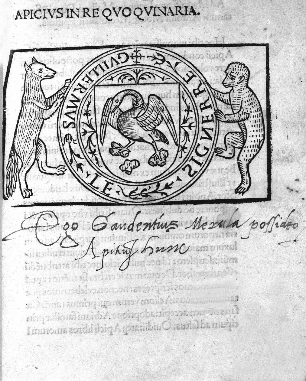 A 16. századi "In quoquinaria (De re culinaria)" homlokzata, Marcus Gavius ​​​​Apicius. latin gasztronómia (Kr. u. I. század). s.l. n.d. 16¡ secolo. alkotó: Unknown artist